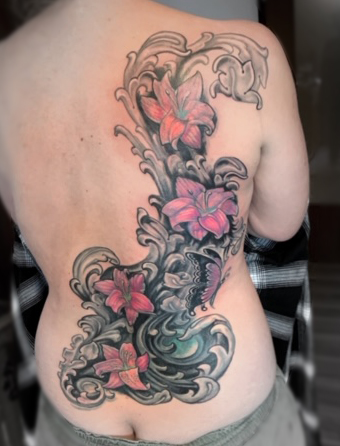 Rücken Cover Blumen